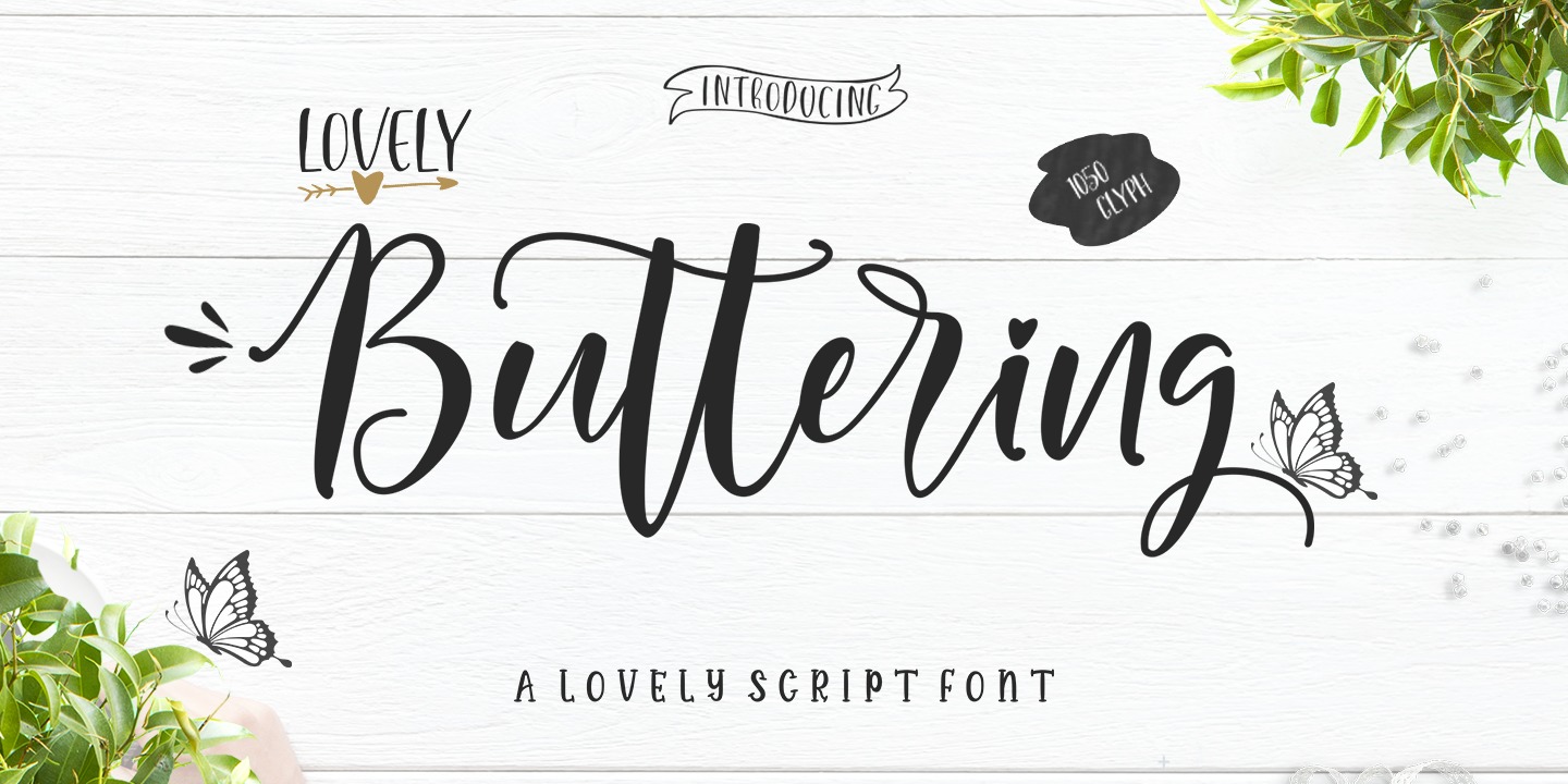 Przykład czcionki Lovely Buttering Script Regular